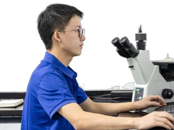 Yansheng technician conducting laboratory inspection
